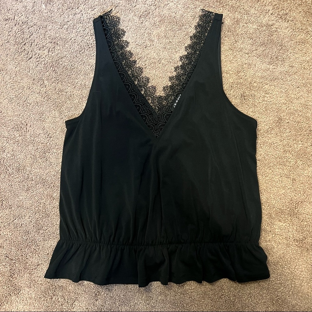 Express Black Lacy Tank Top Size Medium